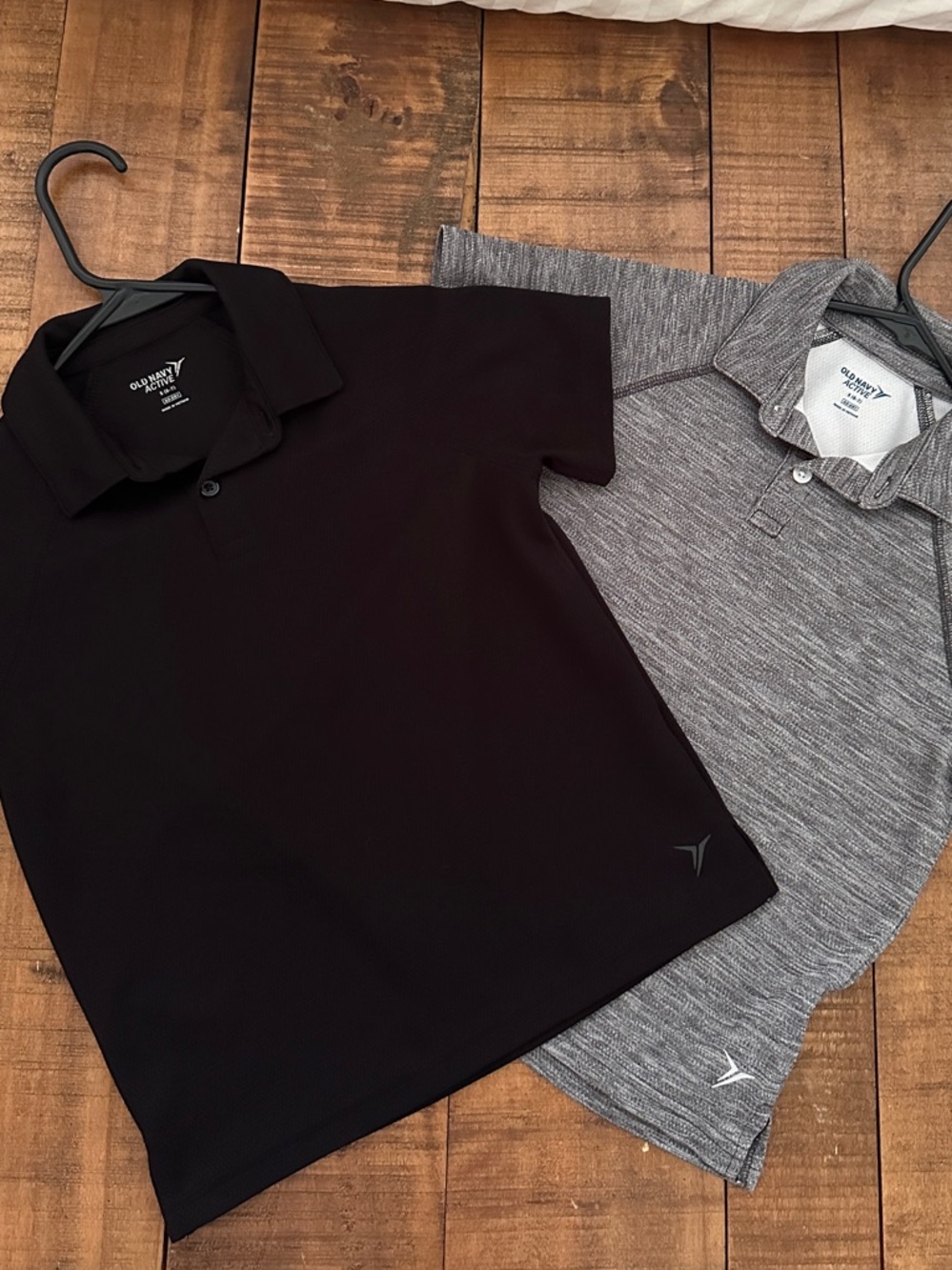 Old Navy Boys Polo Duo - Black & Gray Heather